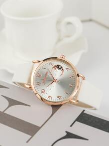 JUXIAOSHOU Round Pointer Quartz Watch