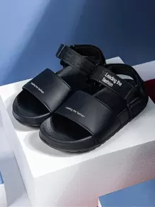 Boys Letter Graphic Sport Sandals - Black - View 1