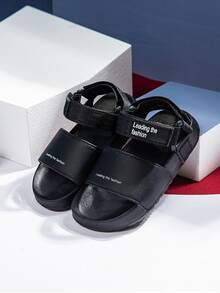 Boys Letter Graphic Sport Sandals - Black - View 3