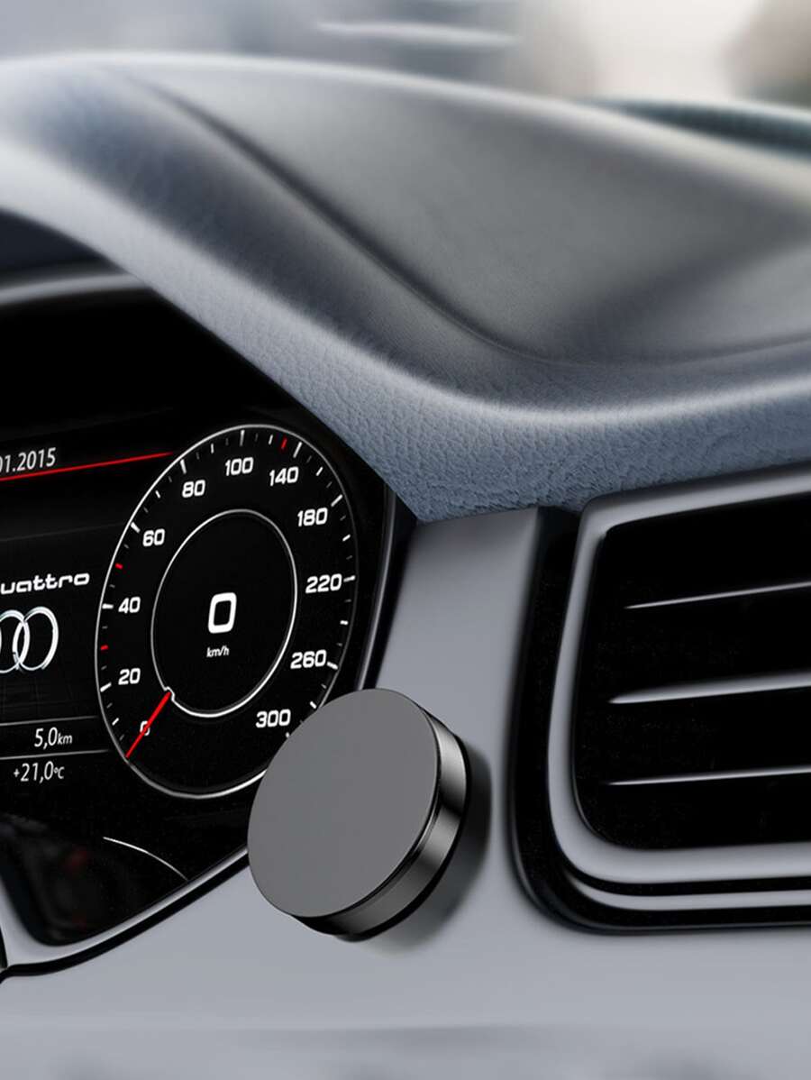 極簡風格磁性手機車載支架 - 黑色 - 查看 1