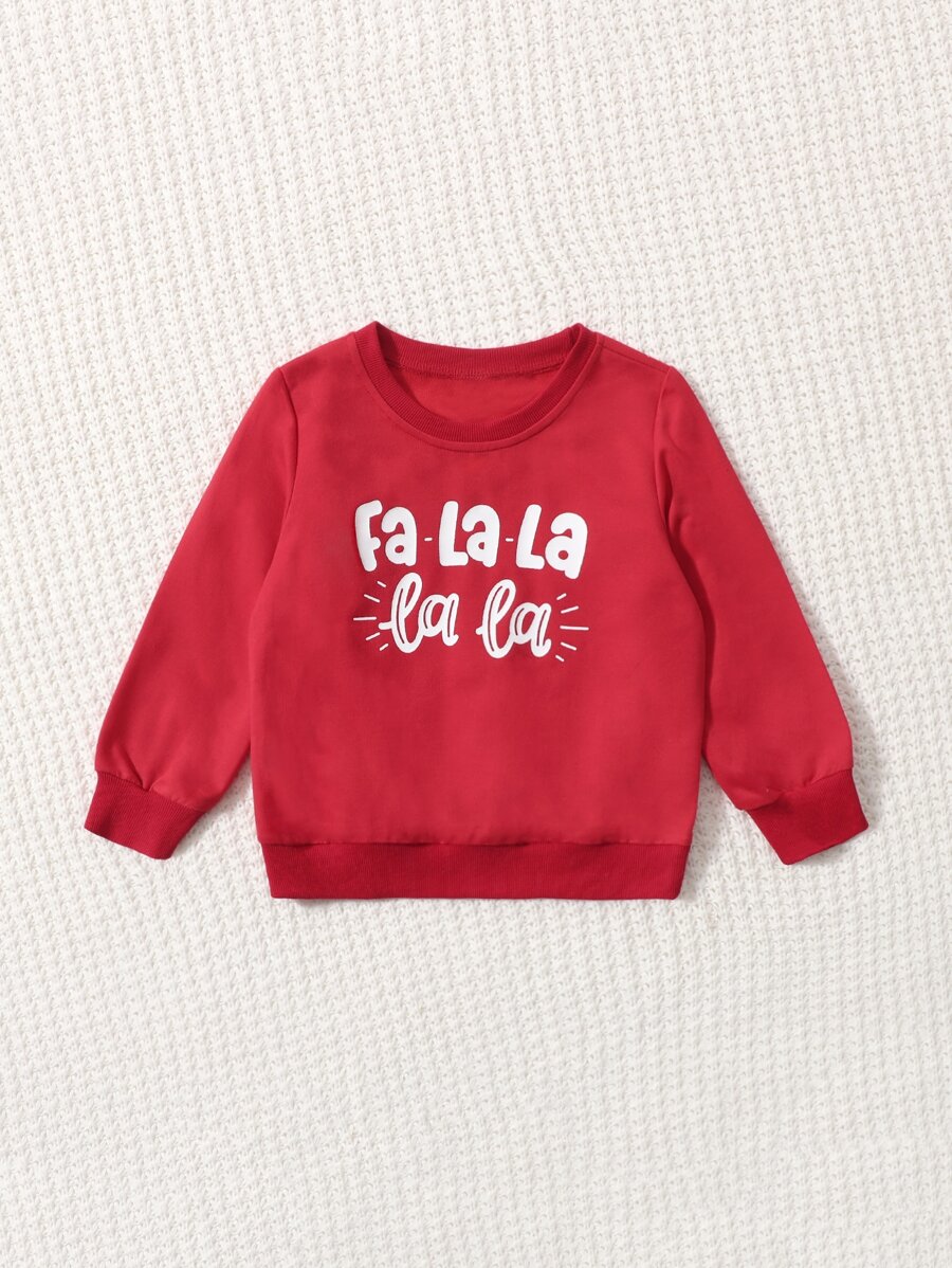 小女童1入組字母圖案運動衫 - 紅色 - 查看 1