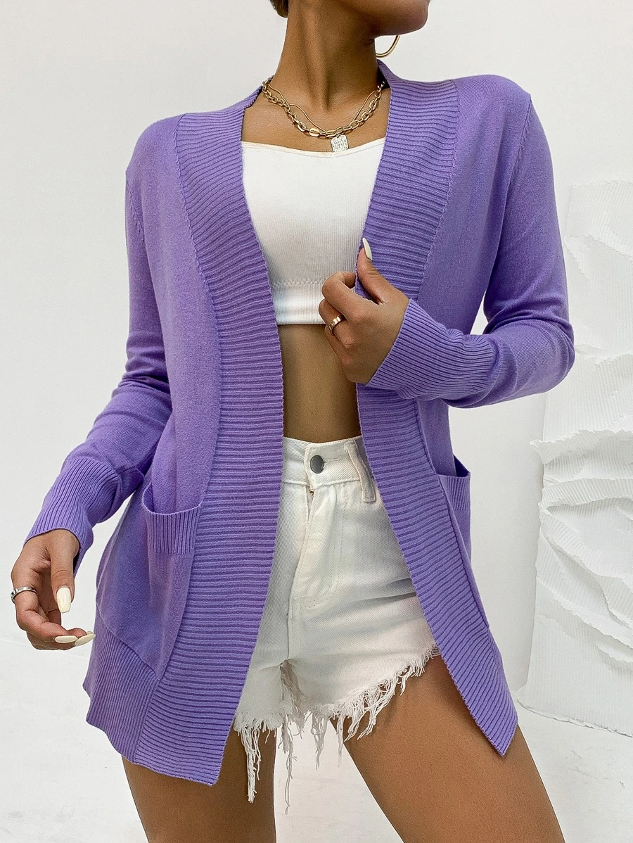 AAmilife 素色開門襟口袋細節開襟衫