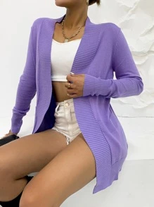 AAmilife 素色開門襟口袋細節開襟衫 - 紫丁香色 - 查看 8