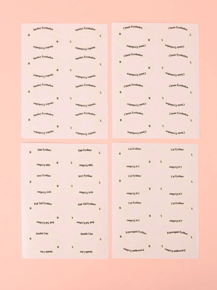 4pcs Eyeliner Template Sticker & Eye Shadow Template Sticker Eye Makeup