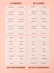 4入組眼線筆模板貼紙和眼影模板貼紙眼部化妝助手，化妝工具