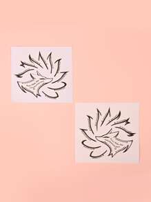 狐狸眼妝模板 眼線模板模具模板 整形工具 眉毛眼影 眼妝模板工具 貼紙卡化妝工具 - 黑與白 - 查看 4