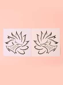 狐狸眼妝模板 眼線模板模具模板 整形工具 眉毛眼影 眼妝模板工具 貼紙卡化妝工具 - 黑與白 - 查看 5