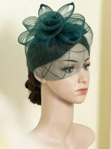 Lưới Lưới & Kẹp Tóc Trang Trí Mũ - Màu xanh lá cây đậm - Xem 2