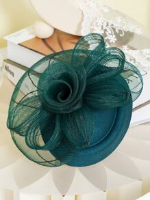 Lưới Lưới & Kẹp Tóc Trang Trí Mũ - Màu xanh lá cây đậm - Xem 3