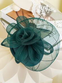 Lưới Lưới & Kẹp Tóc Trang Trí Mũ - Màu xanh lá cây đậm - Xem 4