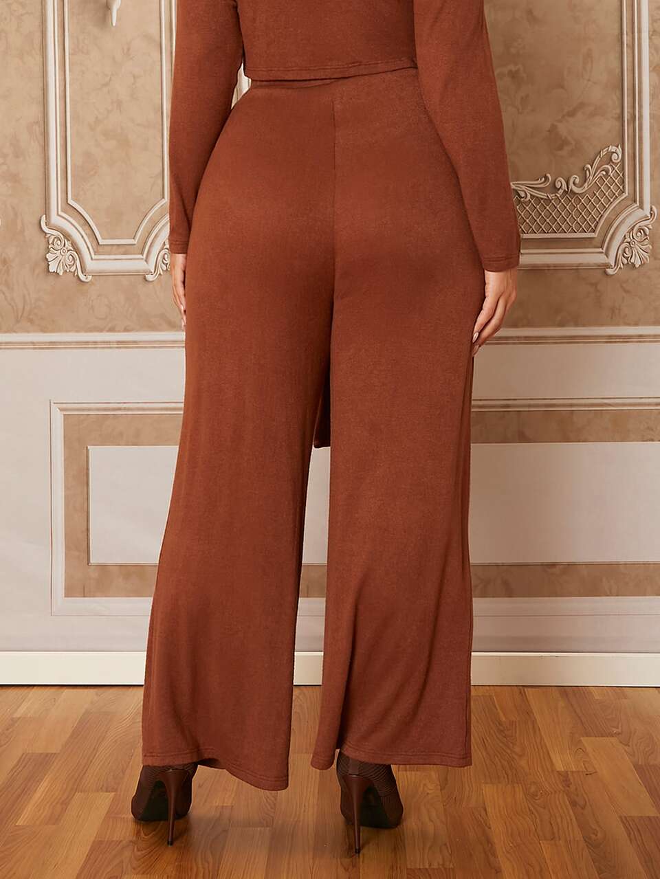 Plus Wide Leg Belt Pants