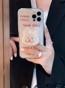 Funda para móvil con estampado de letra con agarre de teléfono sobresaliente - Multicolor - Ver 2
