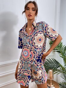 印花襯衫和短褲套裝 - 彩色 - 查看 5