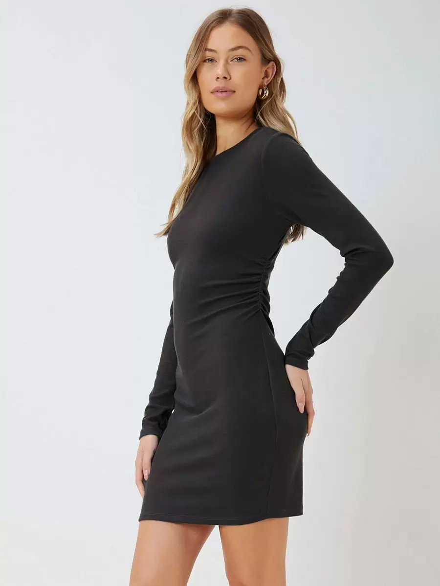 SHEIN Fitted Gathered Dress