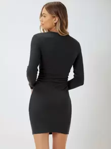 SHEIN Fitted Gathered Dress