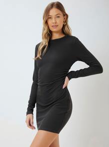 SHEIN Fitted Gathered Dress