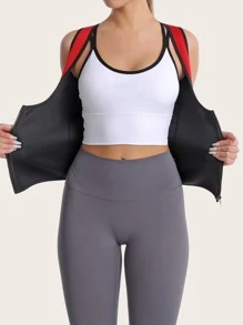 Entrenador De Cintura Corsé Cinturón De Entrenamiento Corporal Chaleco Modelador De Abdomen Faja Entrenador De Cintura Corsé - Rojo - Ver 3