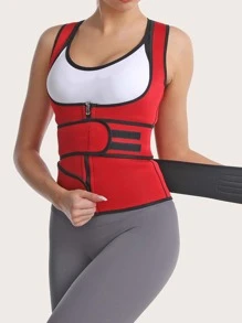 Entrenador De Cintura Corsé Cinturón De Entrenamiento Corporal Chaleco Modelador De Abdomen Faja Entrenador De Cintura Corsé - Rojo - Ver 5