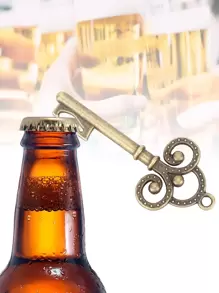 1入復古金屬鑰匙造型開瓶器，創意省力瓶蓋拆卸器，適用於新房落成、婚禮和派對紀念品，開瓶器，啤酒，罐頭開啟器 - 彩色 - 查看 1