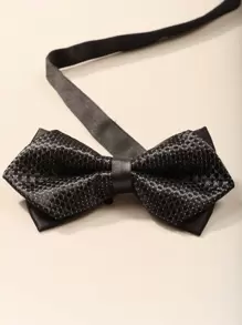 Men Bow Decor Tie - Black - View 1