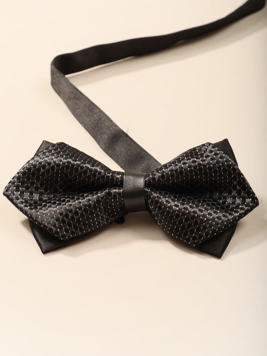 Men Bow Decor Tie - Black - View 1