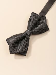 Men Bow Decor Tie - Black - View 2