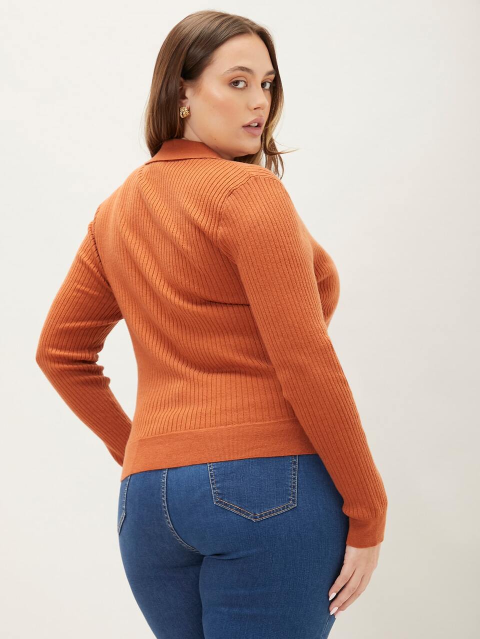 PLUS WOOL-MIX WRAP SWEATER