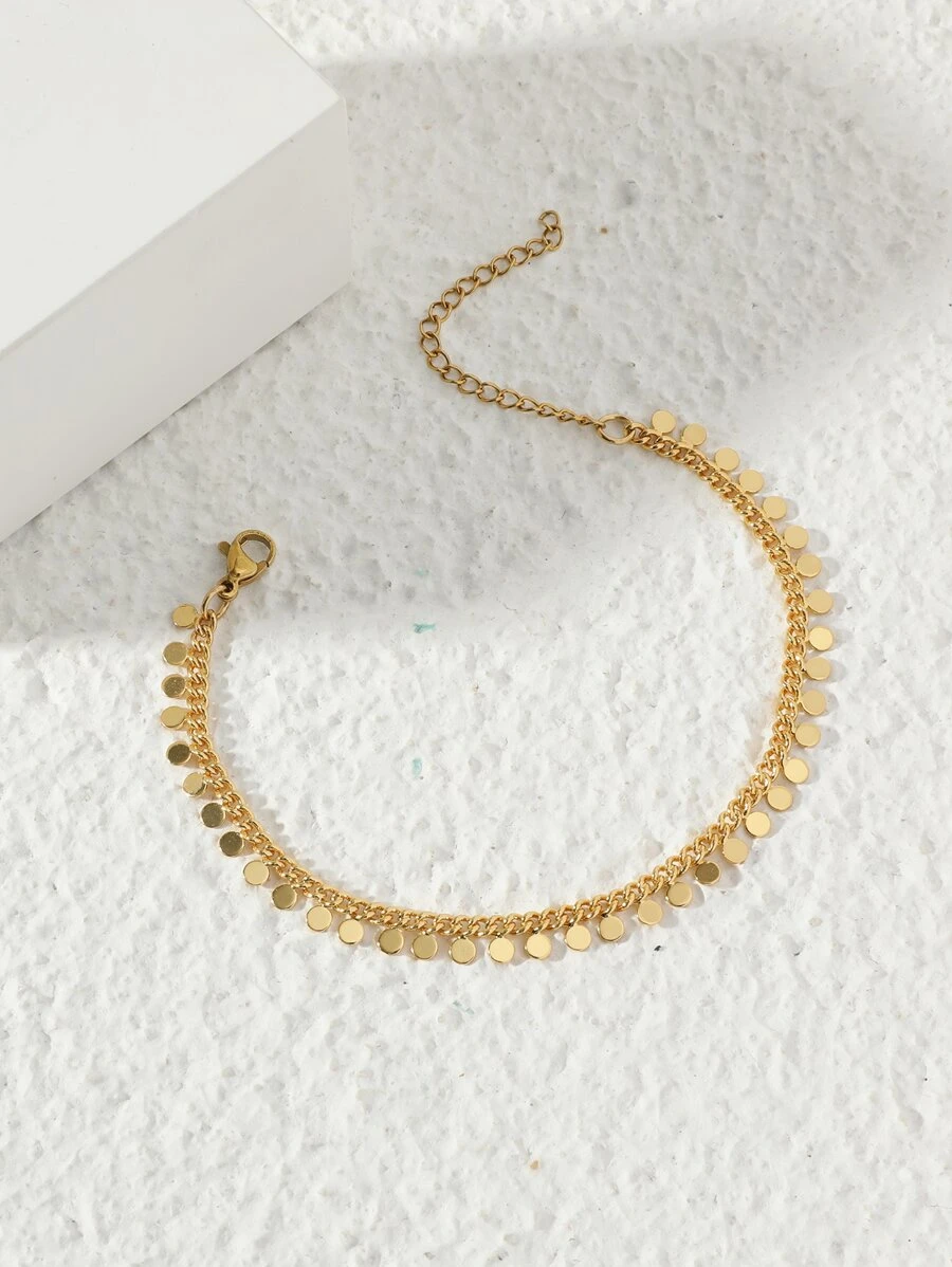 Women's Fashion Disc Decor Bracelet, Suitable For Daily Wear