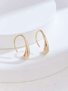Geometric Hoop Earrings - Yellow Gold - View 1