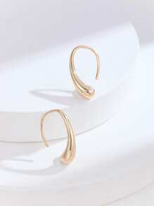 Geometric Hoop Earrings - Yellow Gold - View 3