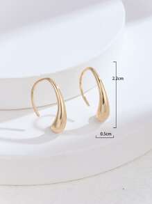 Geometric Hoop Earrings - Yellow Gold - View 4