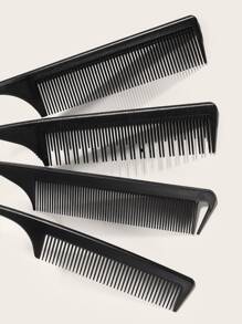 Set de 4 peines con mango de cola de rata - Negro - Ver 4