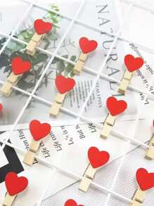 2022 New 10Pcs/Set Wooden Clips Heart Pegs Clothespin DIY Cute Wedding Decor Craft Pegs Clothespin