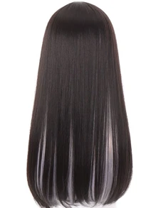 蕾絲前雙色長款直筒帶劉海人造假髮 - 彩色 - 查看 2