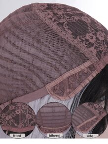 蕾絲前雙色長款直筒帶劉海人造假髮 - 彩色 - 查看 5