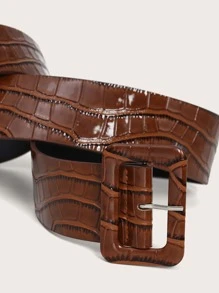 Khóa thắt lưng hình chữ nhật - Cà phê nâu - Xem 4