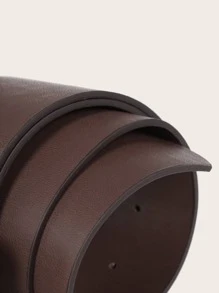 Rectangle Buckle Belt - Coffee Brown - View 3