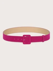 Rectangle Buckle Belt - Hot Pink - View 2