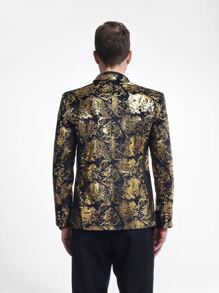 CLOUDSTYLE Men Lapel Collar Paisley Print Blazer - Multicolor - View 2