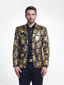 CLOUDSTYLE Men Lapel Collar Paisley Print Blazer - Multicolor - View 5