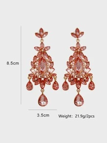 juran Hoa tai thả trang trí rhinestone - Hồng - Xem 5