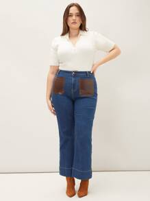 MOTF PREMIUM 大碼羊毛混紡羅紋針織上衣 - 白色 - 查看 3