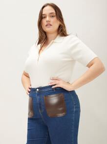 MOTF PREMIUM 大碼羊毛混紡羅紋針織上衣 - 白色 - 查看 9