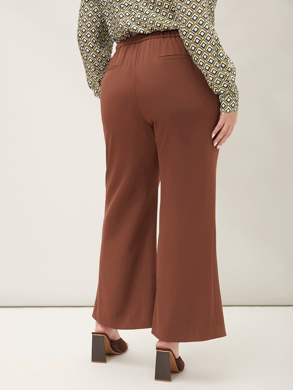 PLUS FLARE LEG SPLIT PANTS