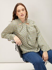 MOTF PREMIUM Top con estampado geométrico girante - Multicolor - Ver 9