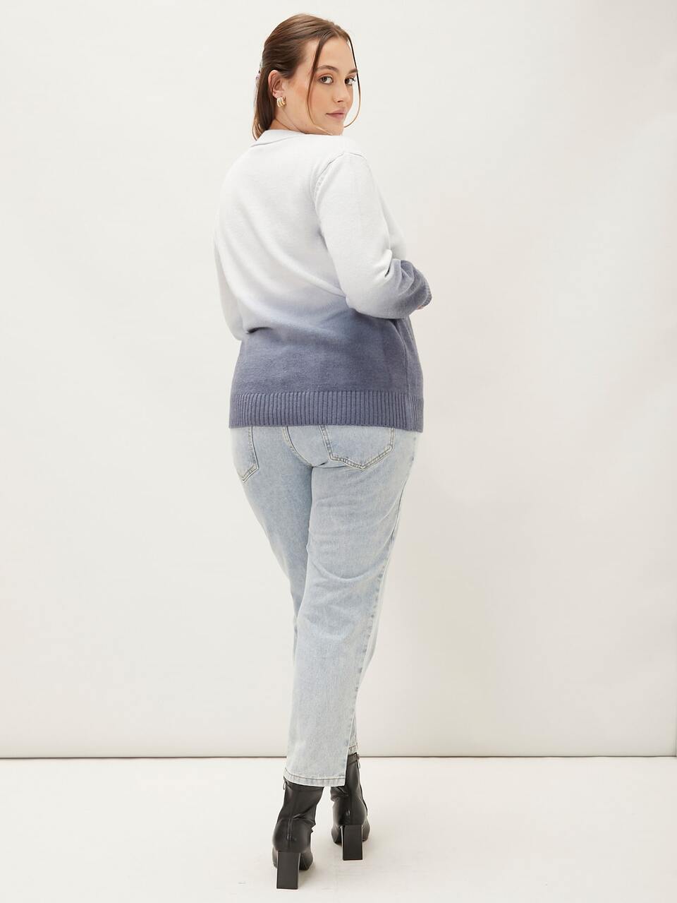 PLUS WOOL BLEND OMBRE CARDIGAN