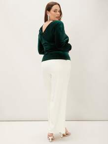 MOTF PREMIUM PLUS VELVET WRAP T-SHIRT - Dark Green - View 2