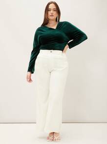 MOTF PREMIUM PLUS VELVET WRAP T-SHIRT - Dark Green - View 3