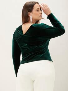 MOTF PREMIUM PLUS VELVET WRAP T-SHIRT - Dark Green - View 8