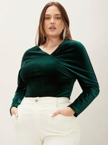 MOTF PREMIUM PLUS VELVET WRAP T-SHIRT - Dark Green - View 9